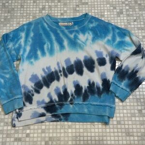 Vintage Havana Blue and White Tie-Dye Girls Sweatshirt